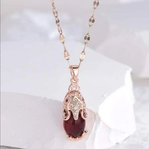 18k Rose Gold Ruby Necklace